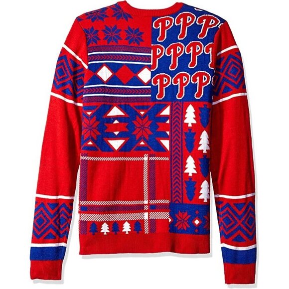 Philadelphia Phillies Red Ugly Christmas Sweater Genuine Merchandise Small S - Picture 2 of 4